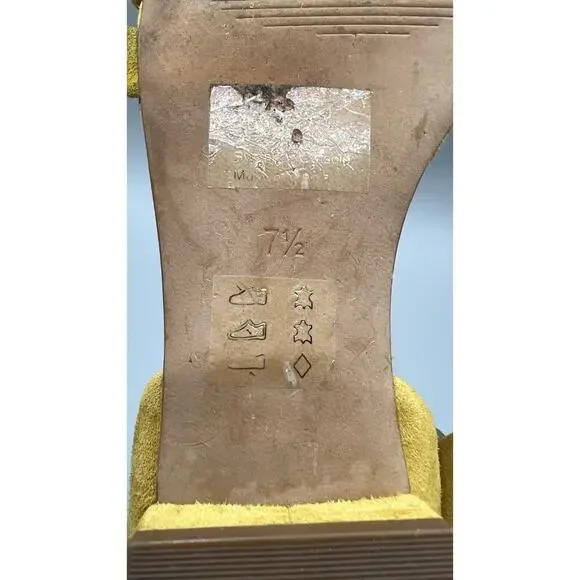 Madewell Women's Size 7.5 Leila Sleek Strappy Sandal in Suede Yellow - Picture 7 of 9